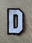 Vintage Hand Cut Tackle Twill Letter D 2 Color White On Navy 3 1/4” 3.25 Inches — photo 1