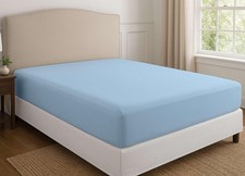 1 Piece Short Queen Size Fitted Sheet Only, Premium Hotel Quality Egyptian Co...