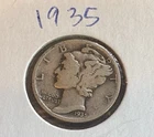 1935 Mercury Dime – 90% Silver – Philadelphia Mint – Great Depression Era