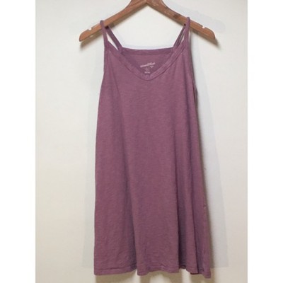 Universal Thread Tank Dress Women Small Mauve Purple Cotton Slub V-Neck Mini