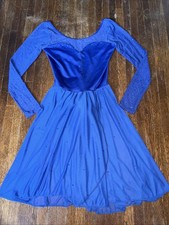 Body Wrappers Women s Bedazzled Dance/Figure Skating Dress Blue Size Large