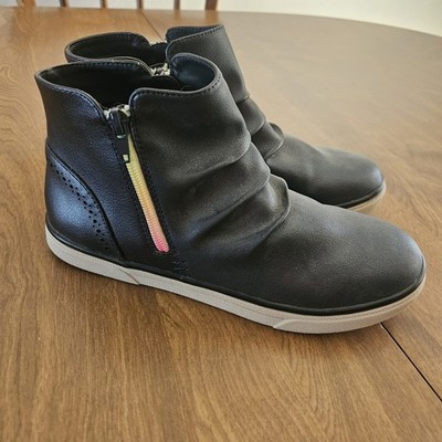 Lands End Youth Rainbow Zip Up Ankle Boots Size 5 Big Kid Excellent