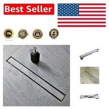 24-Inch Brushed Stainless Steel Linear Shower Drain with Tile Insert Grate