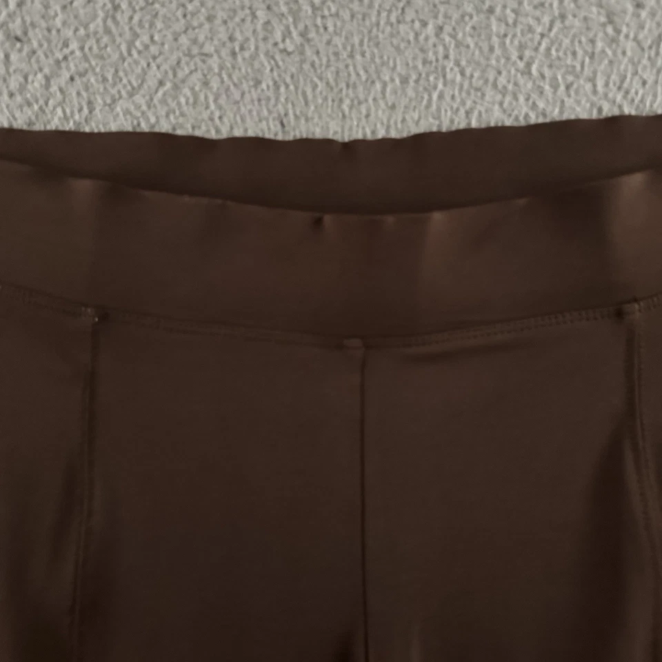 Calça Cabi Feminina Marrom Tamanho Grande Puxador Perna Larga Cropped Mistura de Poliéster - Imagem 3 de 4