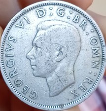 1948 Or 1950 Half Crown Coin. King George VI. Good condition For The Time. #Big2