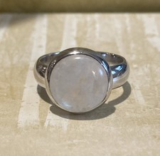 Sundance Catalog Round Moonstone Sterling Silver Ring Size 6.5