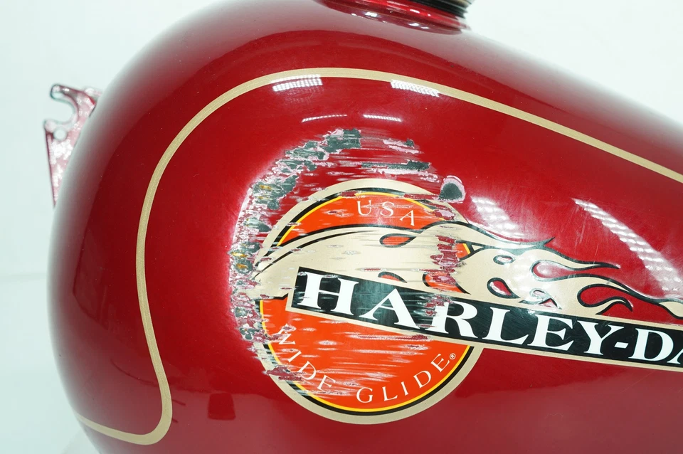 Harley Dyna Wide Glide 1994 FXDWG fabricante de equipos originales gasolina tanque de combustible depósito abollado Foto 2 de 4