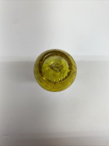 VINTAGE Mini Vaso Bud Soffiato a Mano con Bolle Controllate, Ambra 5 1/2”H - Foto 5 di 6