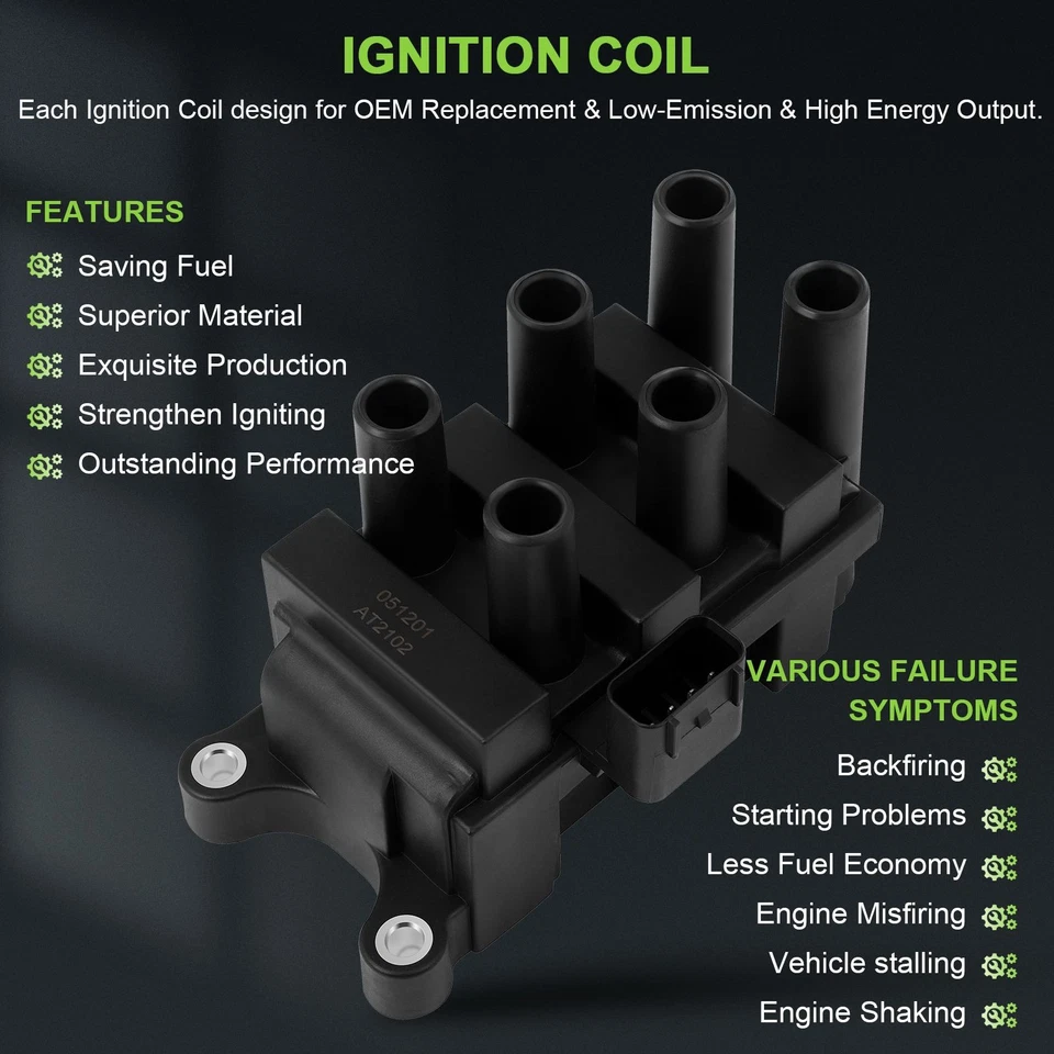 Bobina de encendido V6 de 4,2 L para Ford E-150 Club Wagon 2003 Foto 3 de 4