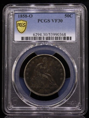 1858-O Seated Liberty Half Dollar PCGS VF30