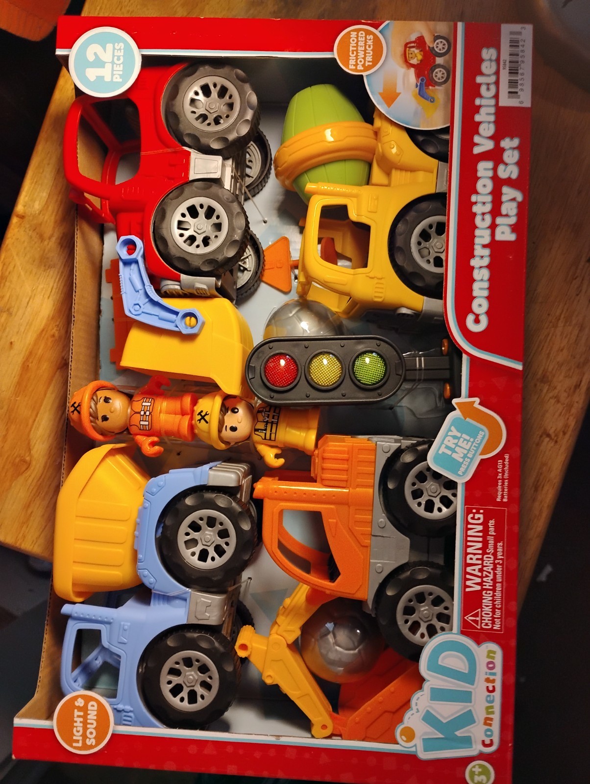 kid connection construction vehicles play set light & sound 12 pieces 95842 3+