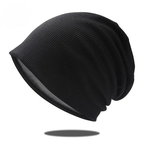 Black Men Women Baggy Cap Slouch Oversize Hat Ski Beanie Winter Knit Warm G - product listing photo