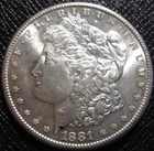 1881-S Morgan Silver Dollar - Blast White Choice BU+ Strong PL
