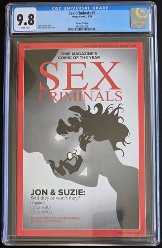 SEX CRIMINALS (2014) #3 CGC 9.8 NM/M 2ND PRINT VARIANT AMAZON PRIME IMAGE COMICS