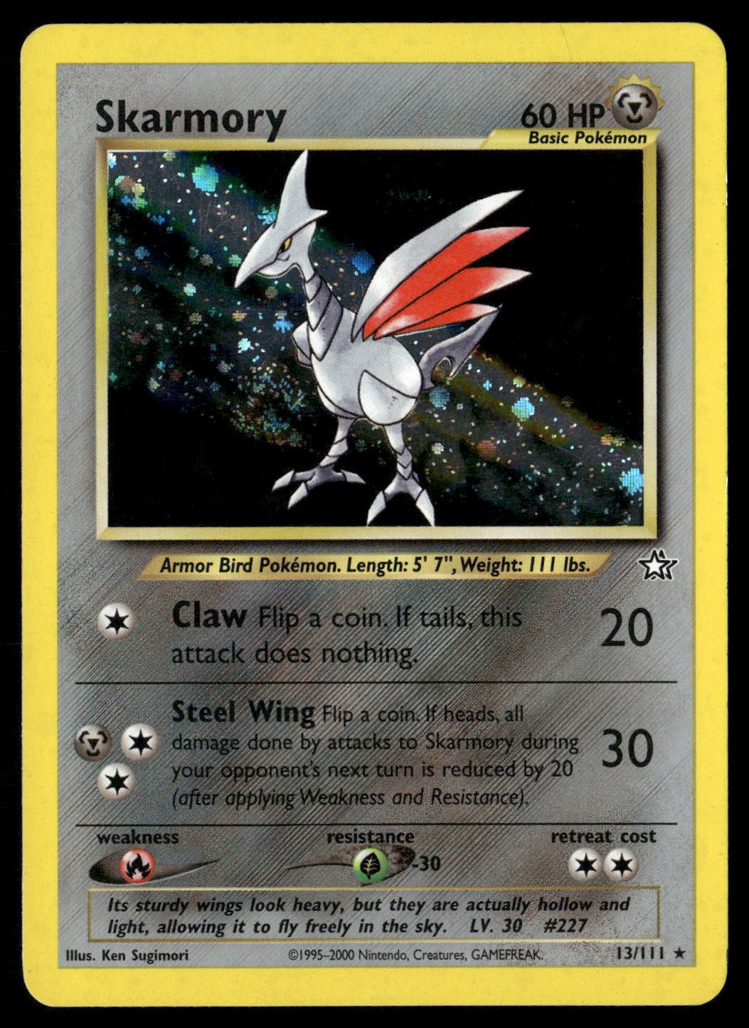 Skarmory 13/111 Holo Rare Neo Genesis Pokemon NM
