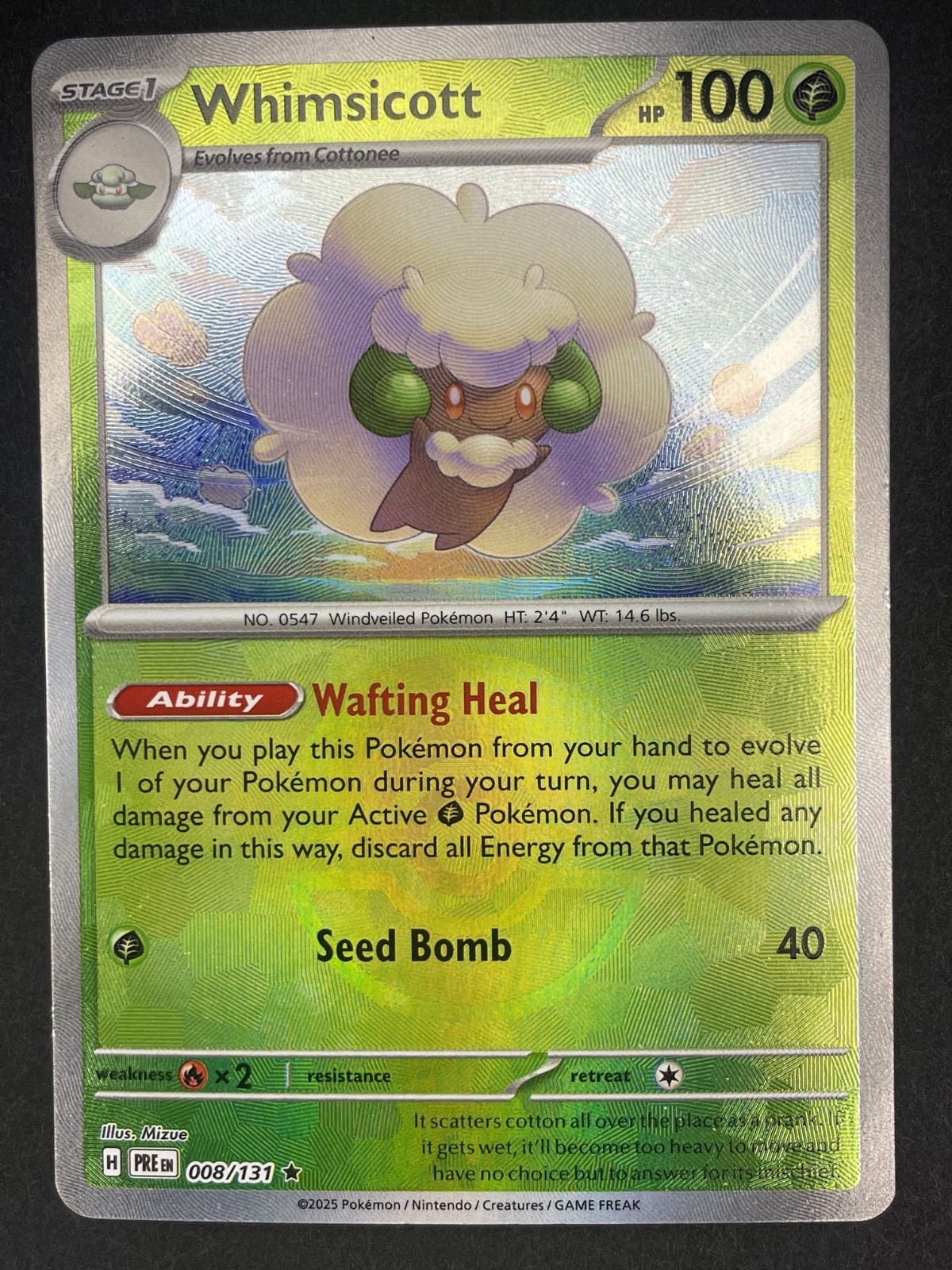 Whimsicott (Poke Ball Pattern) Rare SV: Prismatic Evolutions 008/131 Pokemon NM