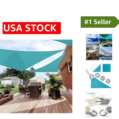 Stylish 20' x 20' x 20' Turquoise Triangle Sun Shade Sail for Decks & Pools