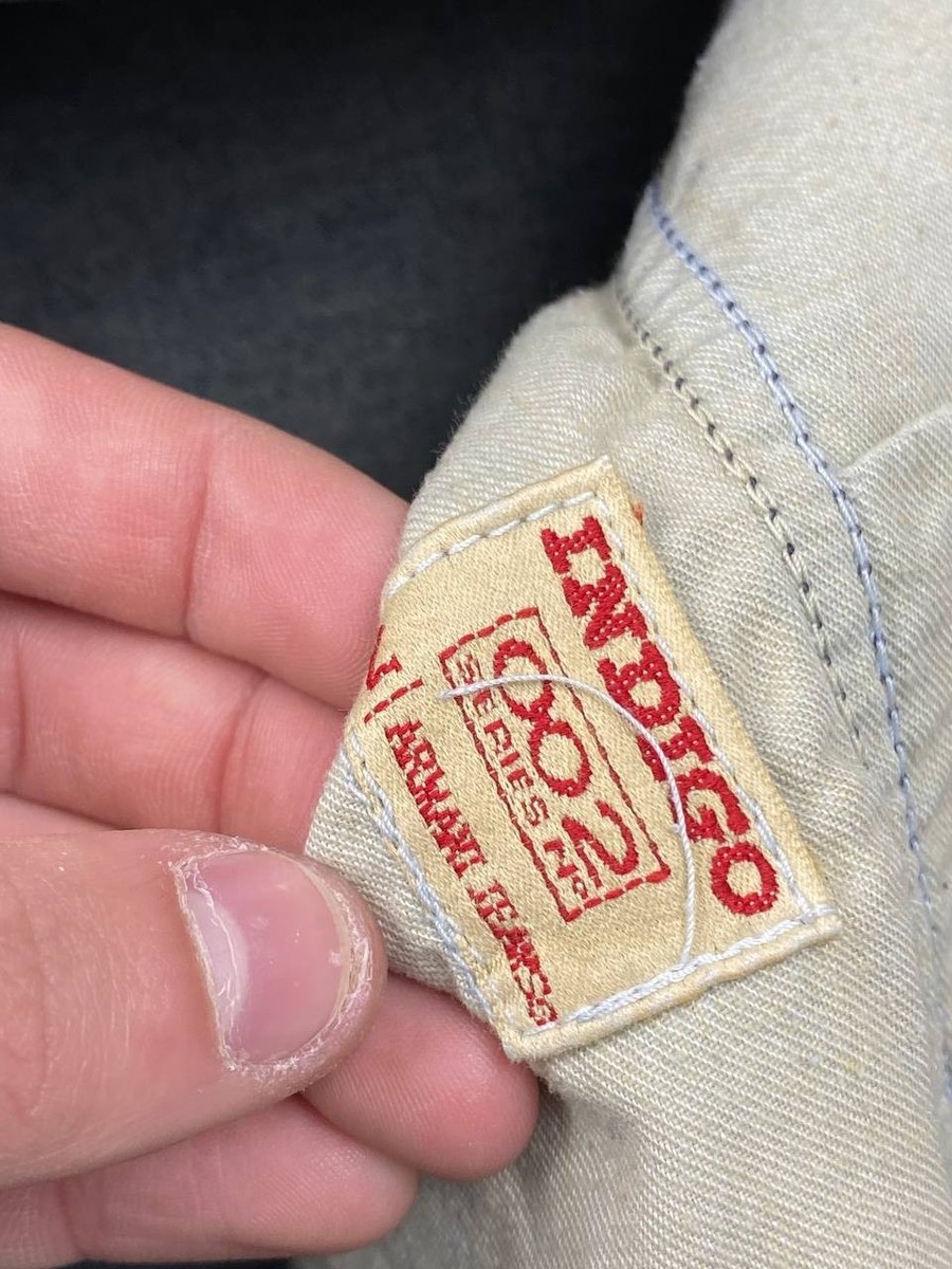 Vintage Armani Denim Baggy Jeans Big Logo 90s Men Size 38 Blue | eBay