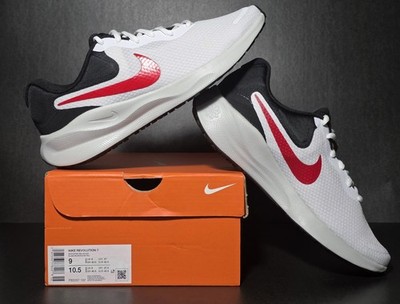 Nike Revolution 7 Running Shoes  size M 9 W 10.5 White Black Photon Dust Red 