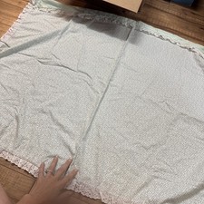 Vintage 1980 Baby Blanket With Flowers And Lace