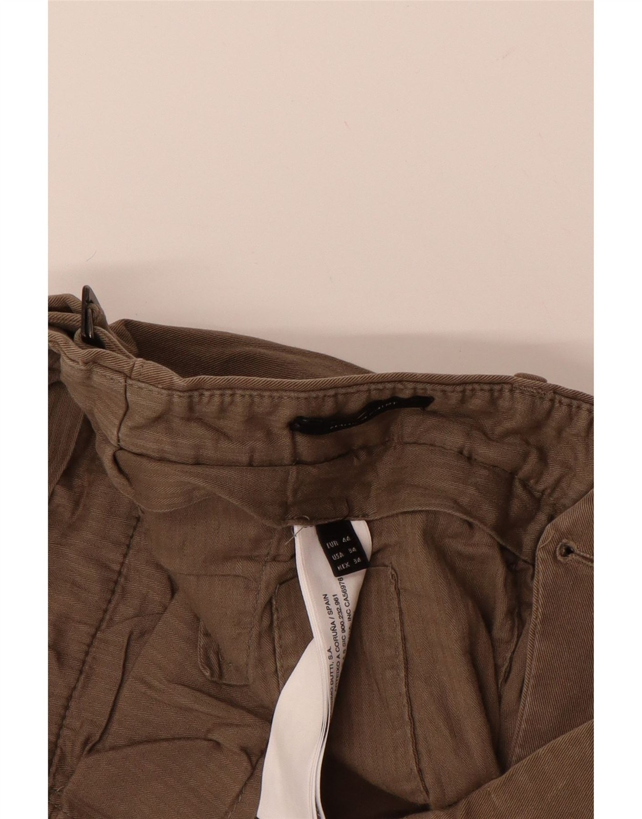 MASSIMO DUTTI Mens Slim Chino Trousers EU 44 Large W34 L27 Beige Cotton DE03 thumbnail 3