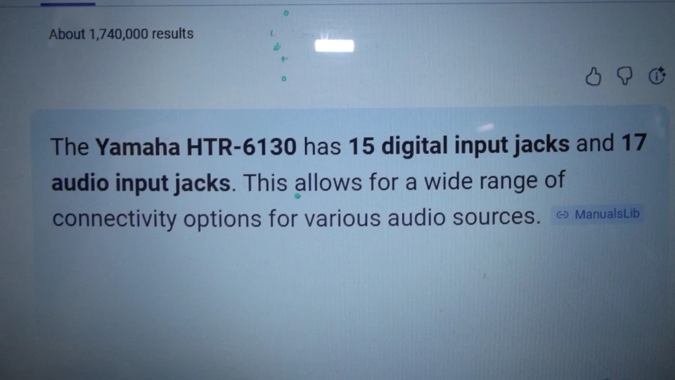 Won't stay on - for repair Yamaha HTR-6130 5.1-Channel Natural Sound AV Receiver - Image 4 of 4