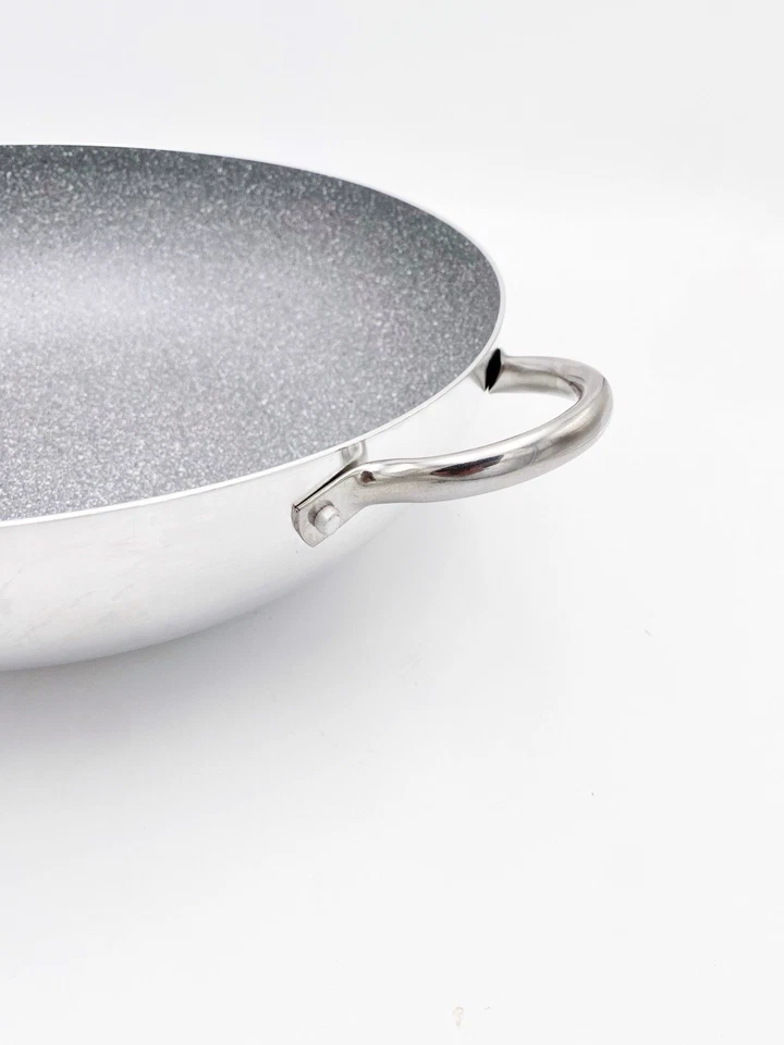 Aeternum Bialetti Wok Saltapasta 36cm 2 Manici Induzione Antiaderente Pietra - Immagine 3 di 4