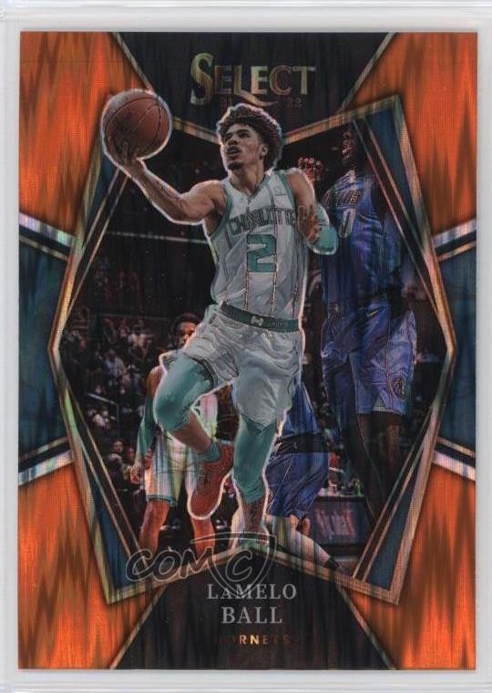 2021-22 Panini Select Premier Level Orange Flash Prizm LaMelo Ball #185 0a3