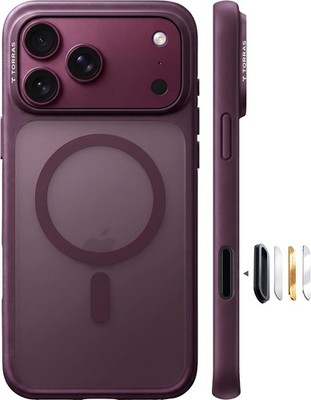TORRAS Guardian-Mag für iPhone 18 Pro Hülle für MagSafe Case, Burgunderrot