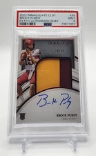 2022 Immaculate Collegiate BROCK PURDY On-Card Auto Ruby RPA RC PSA 9 /49