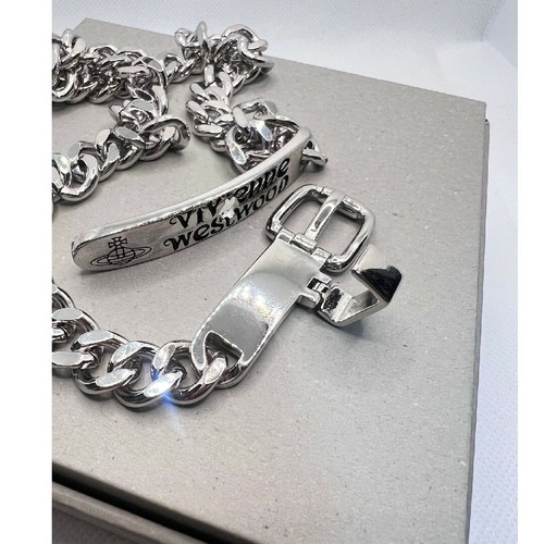 Vivienne Westwood Augustino Chain Choker Unisex 40cm Leather Garment - Picture 3 of 7