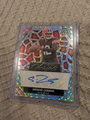 2025 Panini Mosaic Shedeur Sanders Rookie Scripts Auto Silver RC