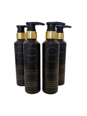 Bellami Blonde Brilliance Purple Shampoo & Conditioner 8oz Set with Pumps 2 each