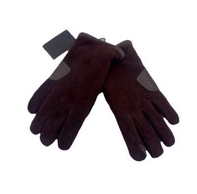 Ugg Mens Sheepskin Chocolate Brown Suede Gloves Size XL