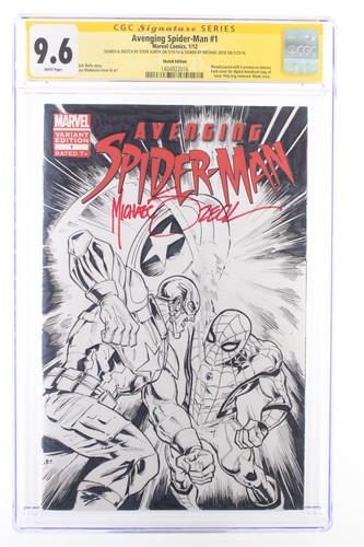 Avenging Spider-Man #1 - Marvel 2012 CGC 9.6 SIGNED Sketch Kurth, Zeck