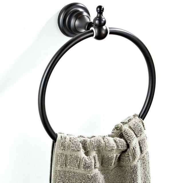Oil Rubbed Bronze Bath Towel Round Ring Hand Towel Holder Towel Storage