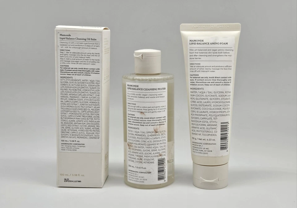 3 PIECE MAMONDE LIPID BALANCE Cleansing Water + Amino Foam + Cleansing Oil Balm - Image 4 of 4