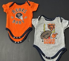 NFL Chicago Bears Football One Piece Bodysuit Jumper Baby Size 6-9M Lot Of 2