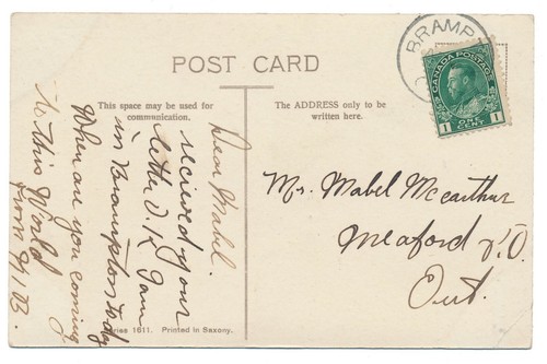 Sweet Summer Time Scenic Lake Country Framed Gelatined Postcard Posted 1912 - Picture 2 of 2