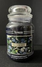 Yankee Candle NO WICK Blueberry Black Band 22 oz. Jar White Label Housewarmer