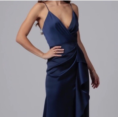 JAY GODFREY NAVY BLUE ELSIE MINI DRESS SIZE 12 - VERSATILE COCKTAIL DRESS  SLEEK