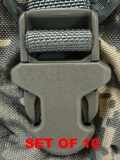 SET OF 10 - 1" ITW Side Release Surface Mount Surmount Military Buckle FOLIAGE