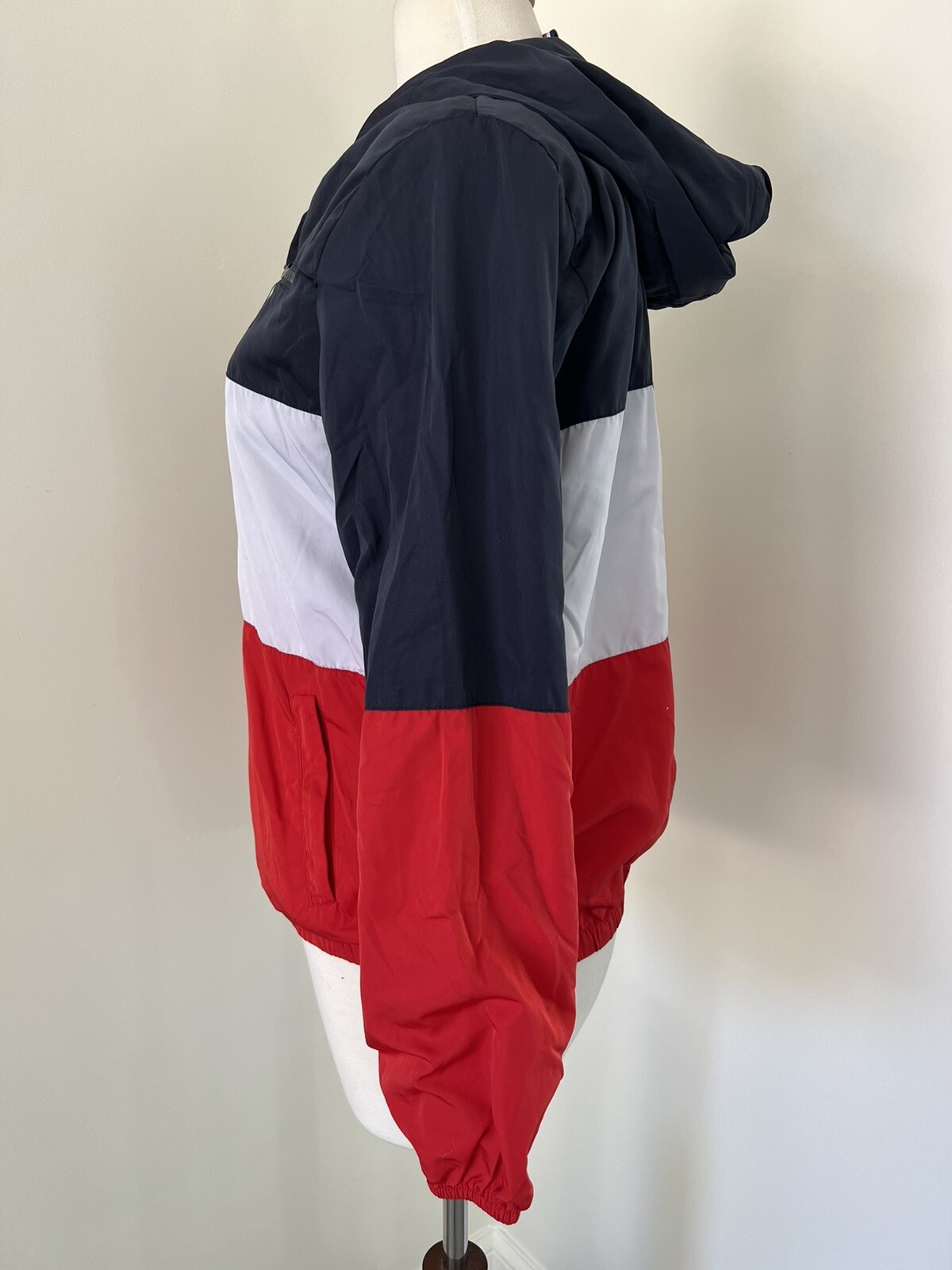 Brandy Melville Jacket Red White Blue Zip Up Windbrea… Gem