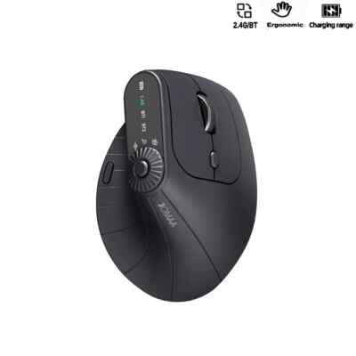 Multi-Device Vertikale Ergonomische Maus Wiederaufladbar 2.4G Bluetooth für PC Tablet
