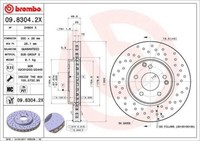 2X Brembo 09.8304.2X Bremsscheibe FüR MERCEDES-BENZ