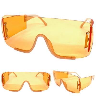 Oversize Contemporary Modern Retro Shield Party Raver SUNGLASSES