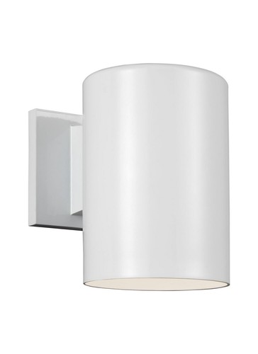 Cylinders 7" Outdoor Wall Light in White