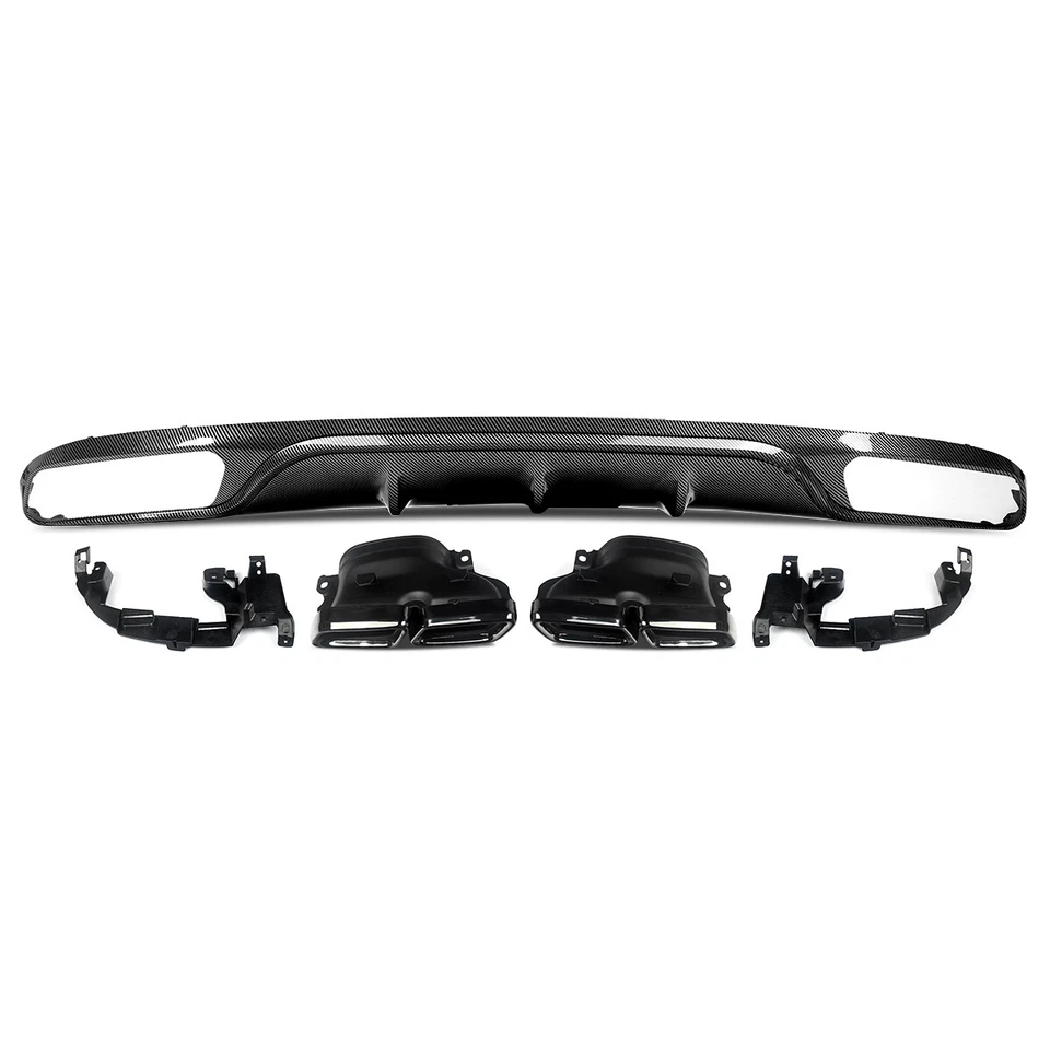 Rear Diffuser & Exhaust Tips For Mercedes-Benz E200 E250 E300 W213 2016-2020 Foto 4 de 4