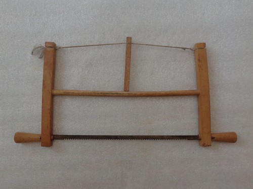 Vtg Turning Saw Two Man Hand Bow Bucksaw Iron Blade Wooden Frame Swede Finn Tool - Picture 8 of 10