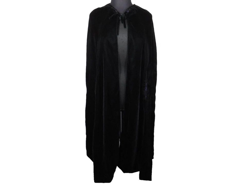 Vintage Morbid Threads Black Velvet Full Length Cloak Cape Witch Vampire Goth - Image 4 of 4